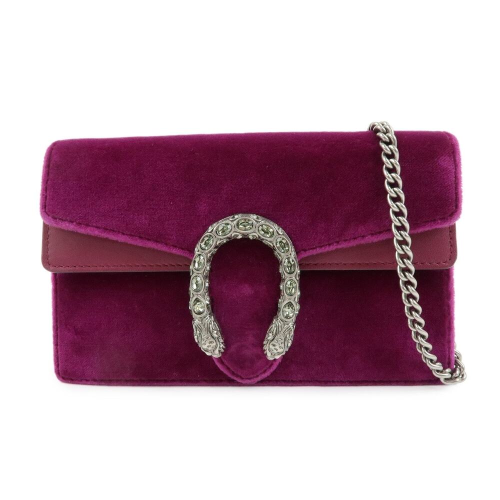 Gucci Velvet Dionysus Super Mini Flap Bag Purple